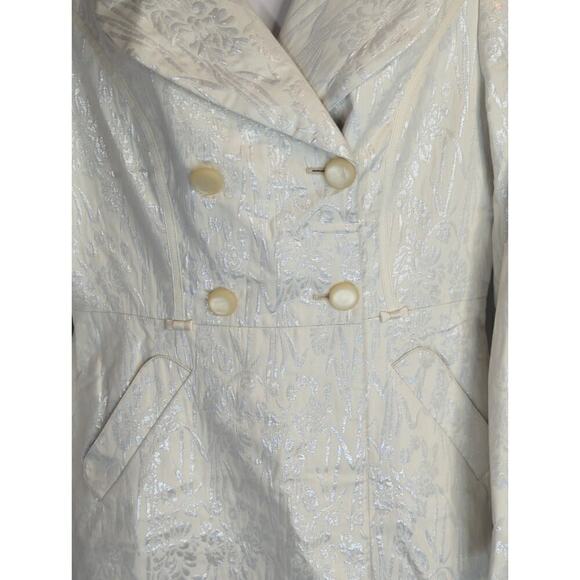 Cole Haan Collective Cream Brocade Double Breasted Blazer Dress‎ Office Size 8 - Picture 3 of 10